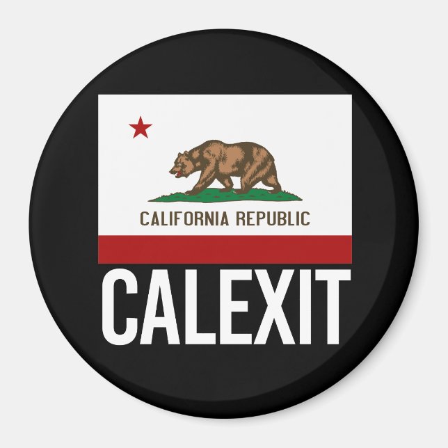 Calexit - California Exit Flagga white - - - Magnet (Framsidan)