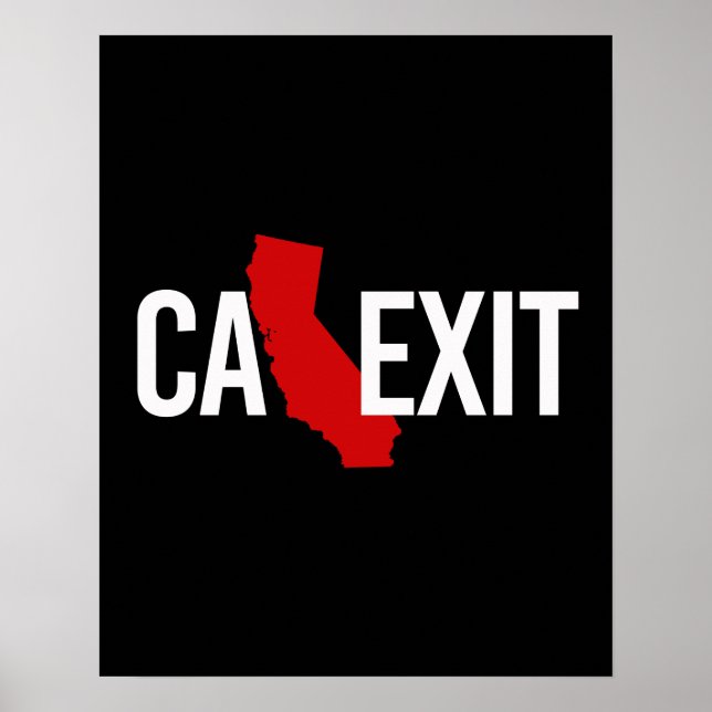 Calexit - California Exit - Red white - - - - Poster (Framsidan)