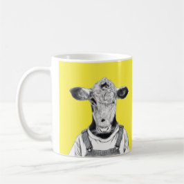 Calf i Dungaree (Retro-Gulten) Kaffemugg