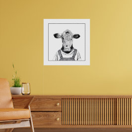 Calf i Dungaree (Snö) Poster