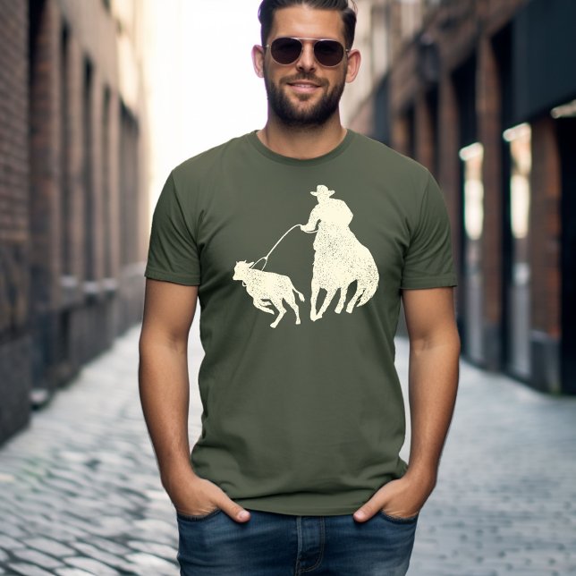 Calf Roping Cowboy T Shirt (Skapare uppladdad)