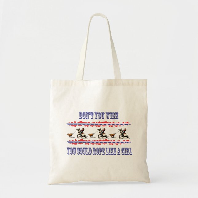 Calf Roping Cowgirl Tote Bag Tygkasse (Framsidan)