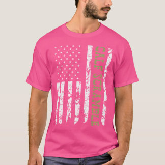Calf Scramble American Flag Patriotic Rodeo T Shirt