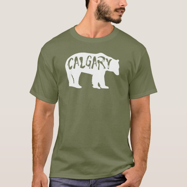 Calgary Alberta Bear T Shirt (Framsida)
