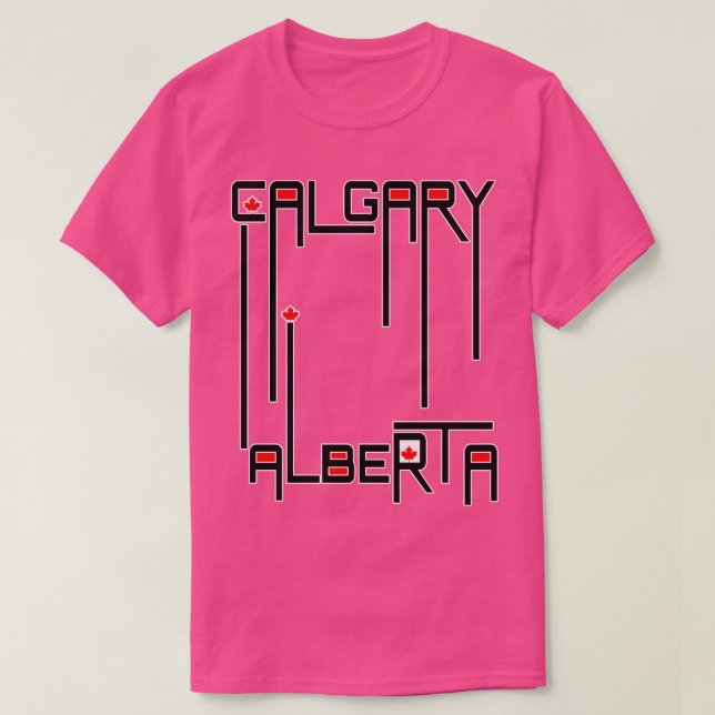 Calgary Alberta Canada Flagga T Shirt (Design framsida)