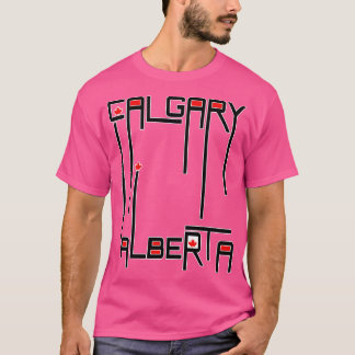 Calgary Alberta Canada Flagga T Shirt