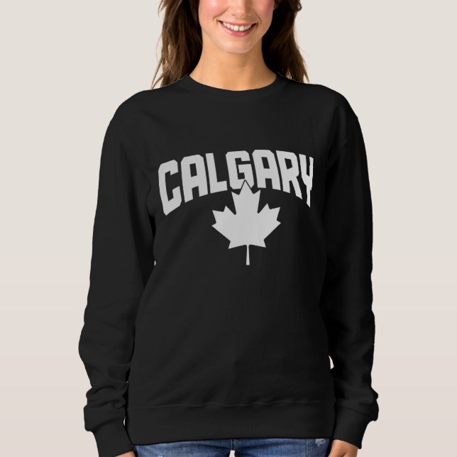Calgary Alberta Canada Maple Leaf Red Canadian Fla T Shirt (Framsida)
