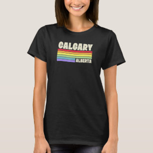 Calgary Alberta Canada Rainbow Gay pride Merch Ret T Shirt
