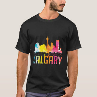 Calgary Alberta Canada Watercolor City Skyline Sou T Shirt