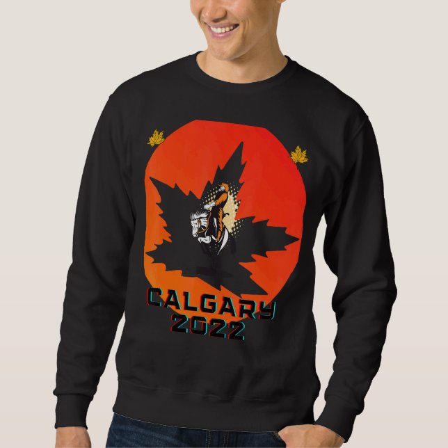 Calgary Alberta Canadian Western Tradition & Histo Lång Ärmad Tröja (Framsida)