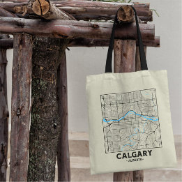 Calgary, Alberta City Map Tote Bag Tygkasse