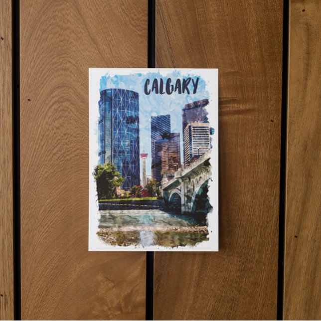 Calgary Alberta Cityscape Skyline Vykort (calgary canada skyline postcard)