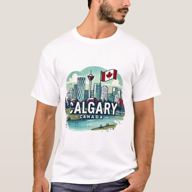 Calgary Alberta Kanada T Shirt (Framsida)