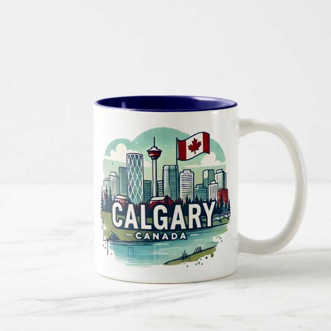 Calgary Alberta Kanada  Två-Tonad Mugg (Höger)