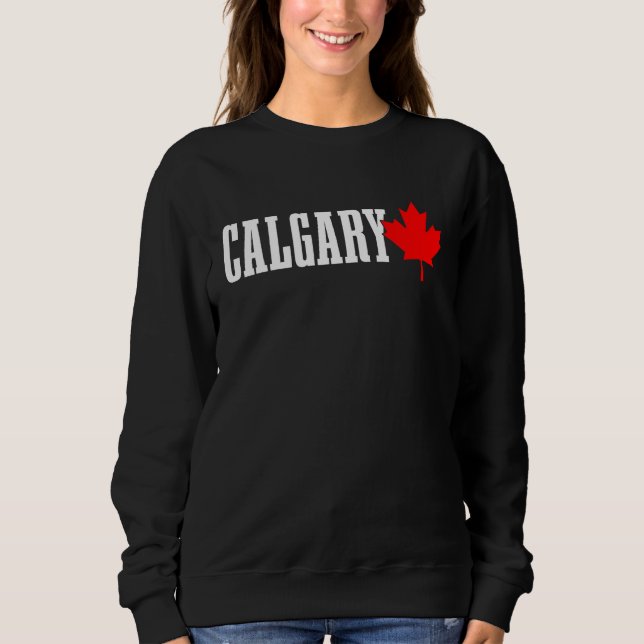 Calgary Alberta Maple Leaf Canada Canadian Flag Pr T Shirt (Framsida)