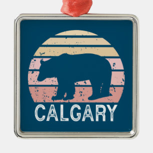 Calgary Alberta Retro Bear Julgransprydnad Metall