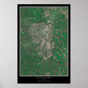 Calgary Alberta Satellite Poster Karta