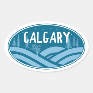 Calgary Alberta utomhus Ovalt Klistermärke
