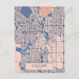 Calgary Canada Breezy City Map Travel Vykort
