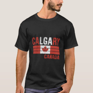 Calgary Canada Flagga Canadian Manar Womens Kids T Shirt