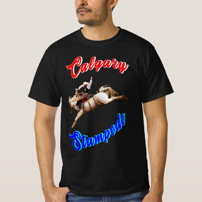 Calgary Canada Horses juli Riders Calgary Stampede T Shirt (Framsida)