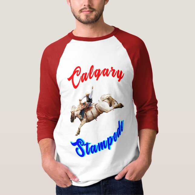 Calgary Canada Horses juli Riders Calgary Stampede T Shirt (Framsida)