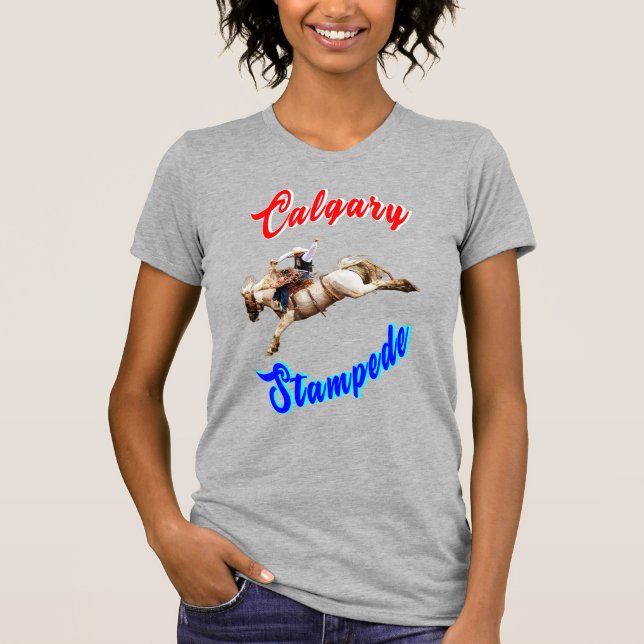 Calgary Canada Horses juli Riders Calgary Stampede T Shirt (Framsida)