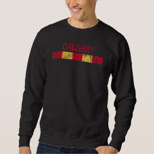 Calgary Canada Retro Vintage Weasted Throwback 1 Lång Ärmad Tröja