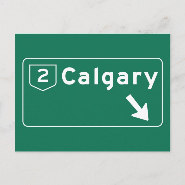 Calgary, Canada Road Sign Vykort (Framsida)