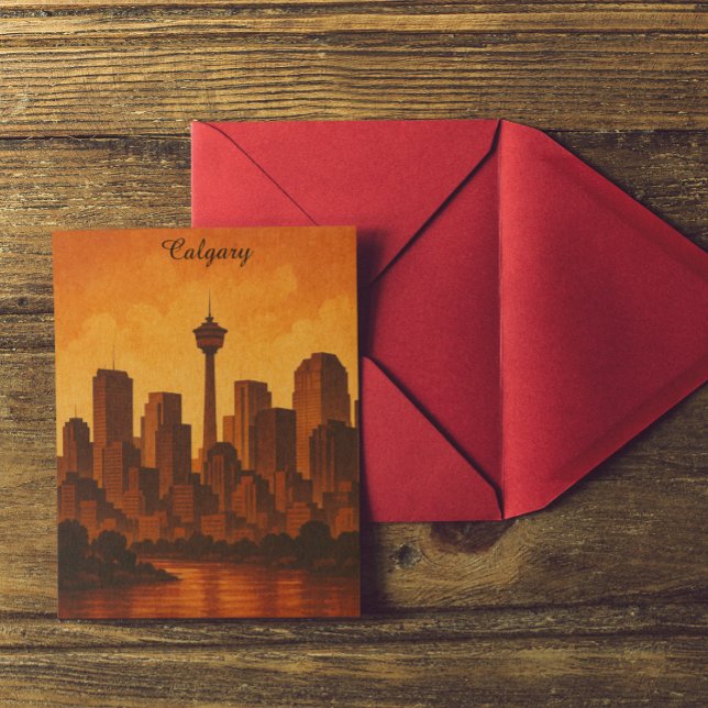 Calgary Canada Vintage resor CItyscape Vykort (Calgary Canada Vintage Travel CItyscape Postcard)