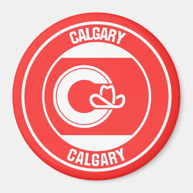 Calgary Columbia Round Emblem Magnet (Framsidan)