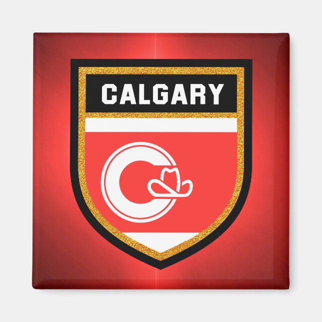 Calgary Flagga Magnet (Framsidan)