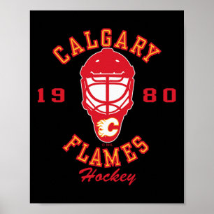 Calgary Flames Hockeymask Svart Nhl Officiellt Lic Poster