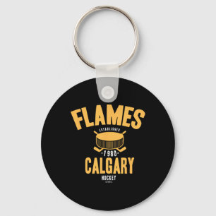 Calgary Flames Hockeypuck Nhl Officiellt Licensier Nyckelring