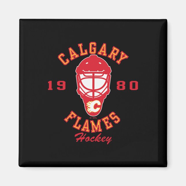 Calgary Flames ishockeymask black officiellt licen Magnet (Framsidan)