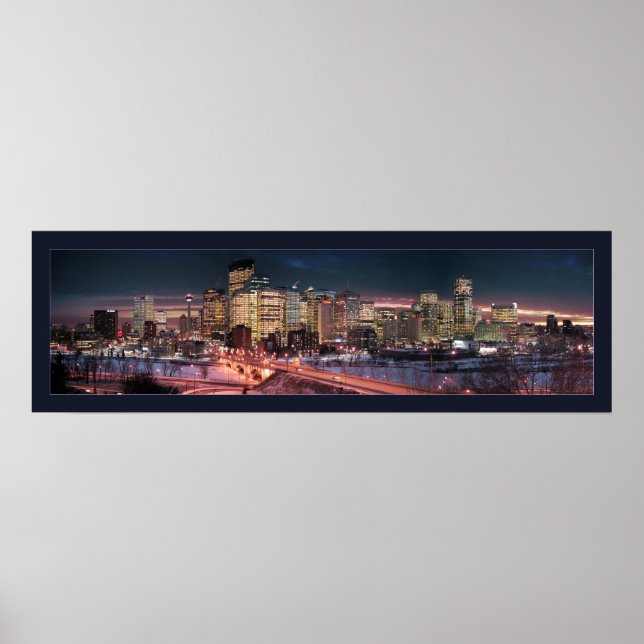 Calgary - Fryst flod (gränsad) Poster (Framsidan)