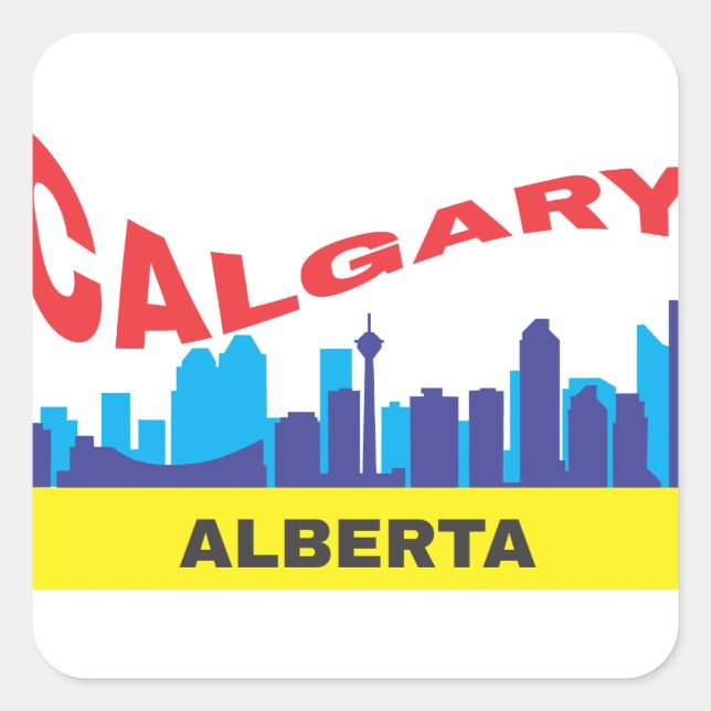 Calgary Fyrkantigt Klistermärke (Framsida)