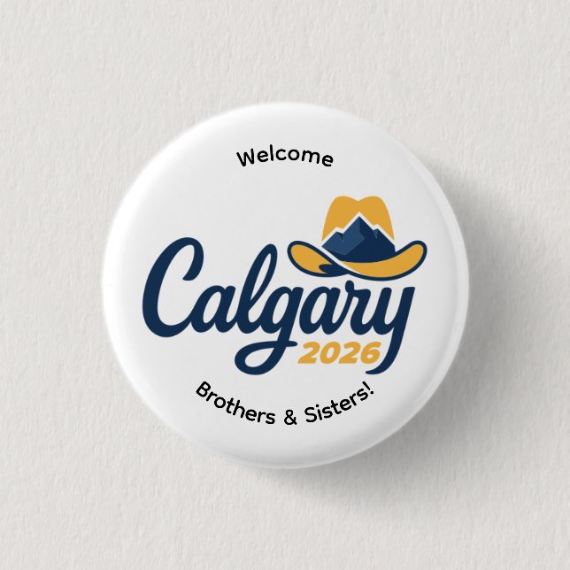Calgary Kanada 2026 Internationell Konventionsnål Knapp (Framsida)