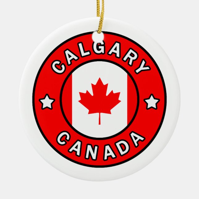 Calgary Kanada Julgransprydnad Keramik (Framsidan)