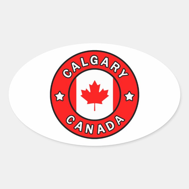 Calgary Kanada Ovalt Klistermärke (Framsida)