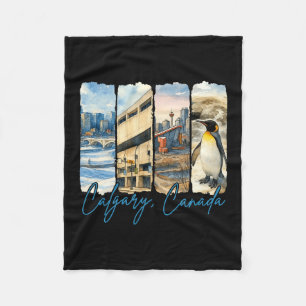 Calgary Kanada Resa Tripp Pinselsträck Souvenir Fleecefilt