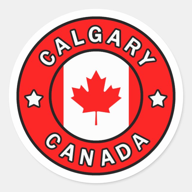 Calgary Kanada Runt Klistermärke (Framsida)