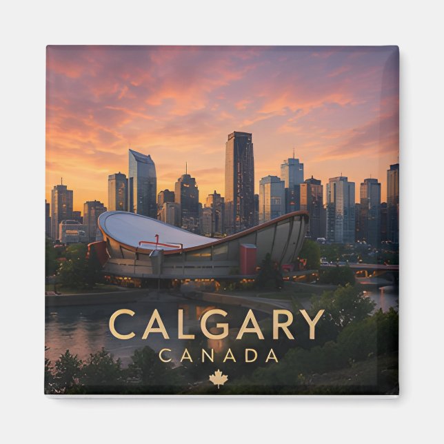 Calgary Kanada Stad Utforskning ⛵ Magnet (Framsidan)