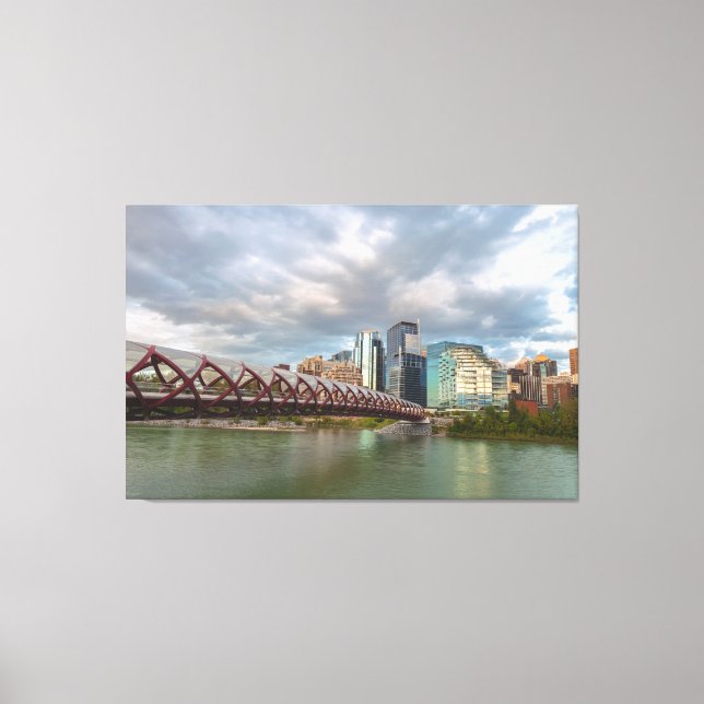 Calgary och Peace Bridge Canvastryck (Framsida)