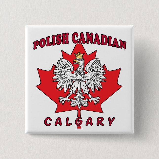 Calgary Polska Canadian Löv Knapp (Framsida)