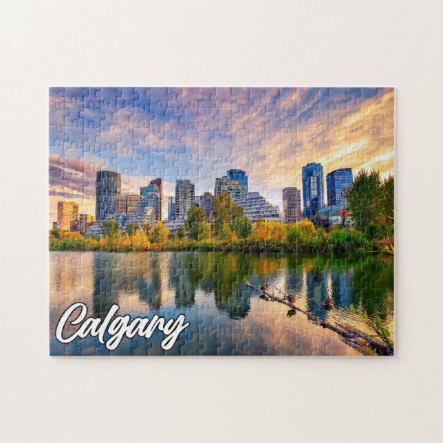 Calgary Skyline, Alberta, Kanada Pussel (Horisontell)