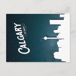 Calgary Skyline by night - Postcard Vykort