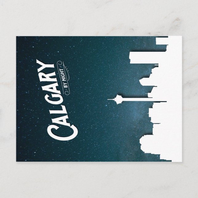 Calgary Skyline by night - Postcard Vykort (Framsida)