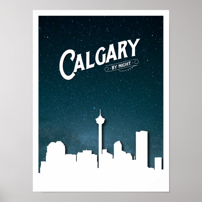 Calgary skyline by night - Poster (Framsidan)