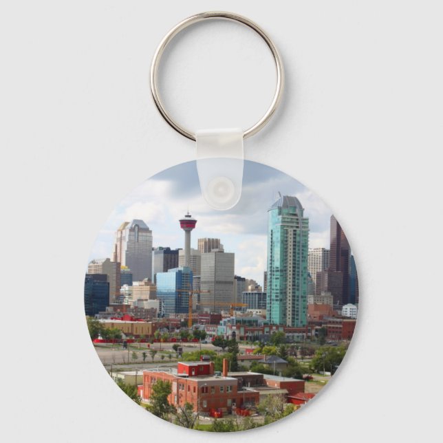 Calgary Skyline med byggnad och torn Nyckelring (Framsida)